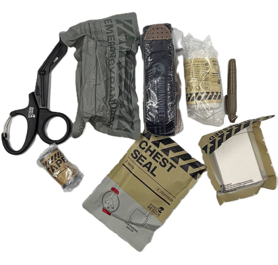 Тактическая аптечка первой помощи RHINO Rescue Tactical Bag Outdoor Molle Military (чёрная), фото 4