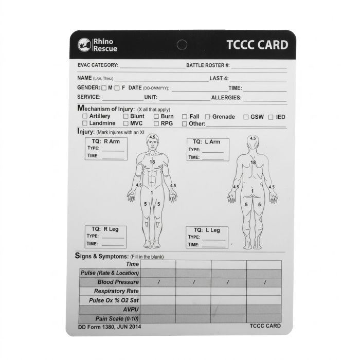 Карточка пострадавшего (Rhino Rescue) TCCC Card BCKZ0071
