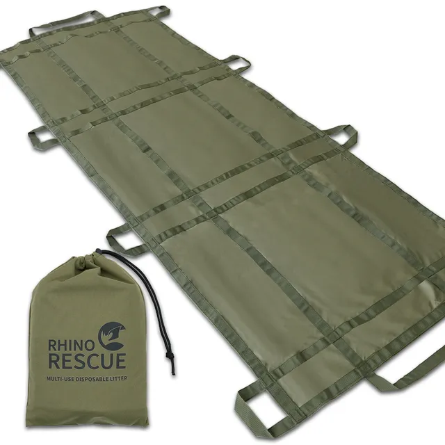 Многоразовые складные носилки Rhino Rescue MULTI-USE DISPOSABLE LITER DJRT0024 (зеленые), фото 4
