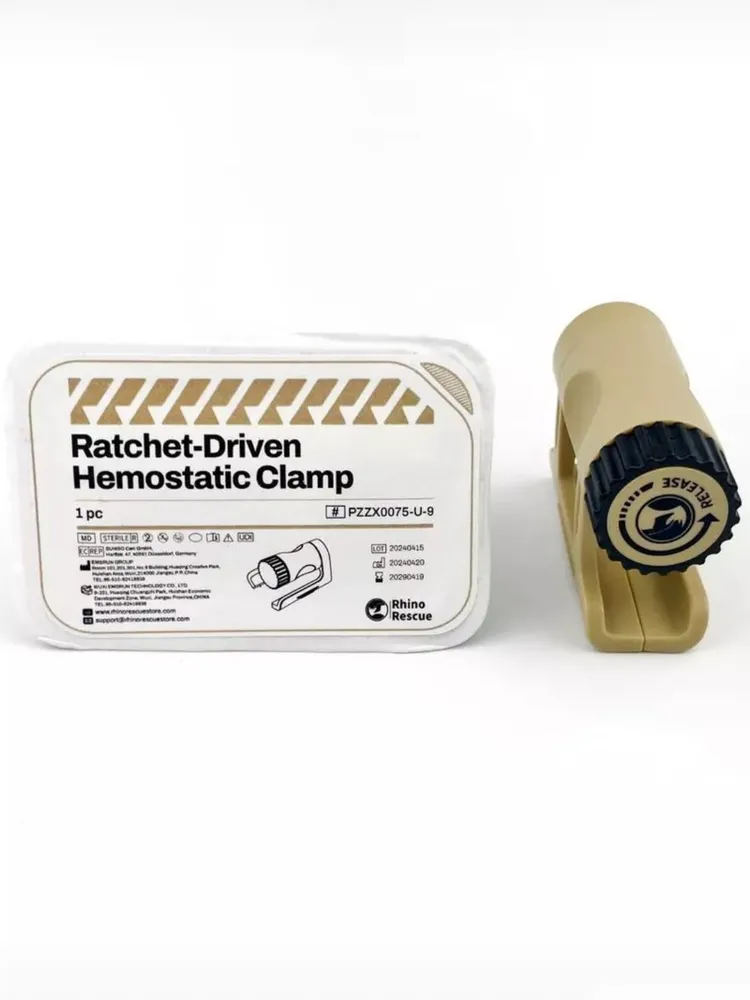 Зажим гемостатический Rhino Rescue Ratchet-Driven Hemostatic Clamp, фото 6