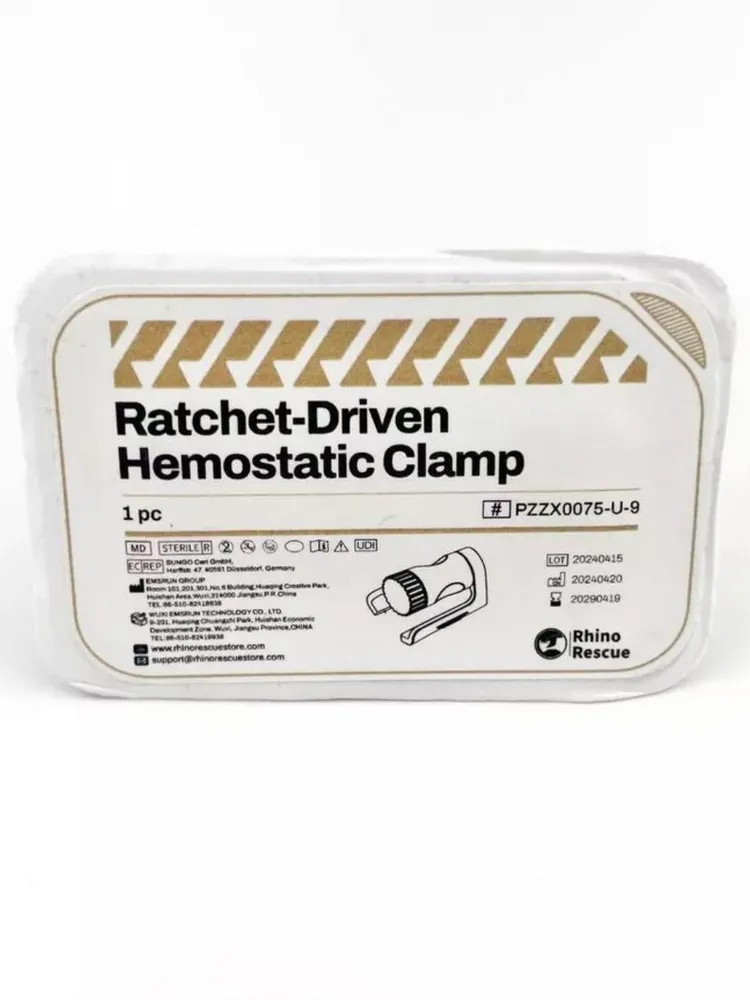 Зажим гемостатический Rhino Rescue Ratchet-Driven Hemostatic Clamp, фото 7